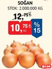 SOĞAN KG fiyat ve kampanya bilgisi